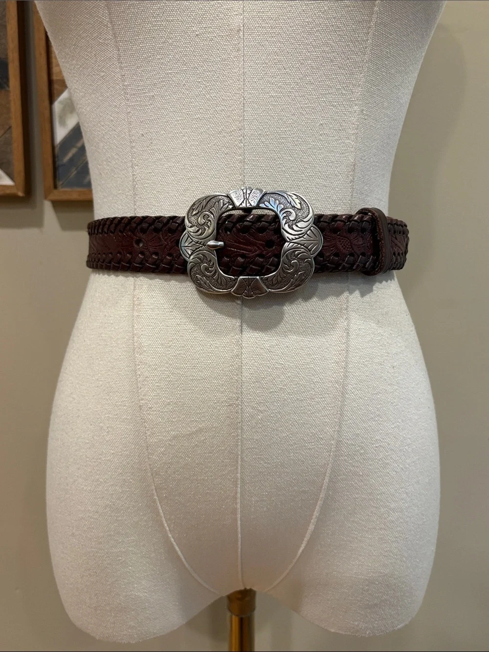 Polo Ralph Lauren Western Tooled Leather Lace Belt size 26